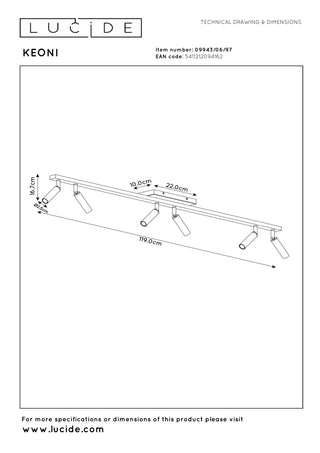 KEONI - Spot plafonnier - 6xG9 - Café | Essential