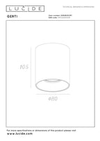 Lucide - GERTI - Plafondspot - Ø 8 cm - 1xGU10 (MR16) - Koffie - IP20