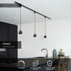 TRACK Starterset - 1-fase Railsysteem / Railverlichting - 2 meter - Zwart