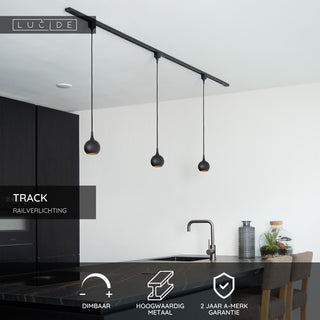 TRACK Starterset - 1-fase Railsysteem / Railverlichting - 2 meter - Zwart