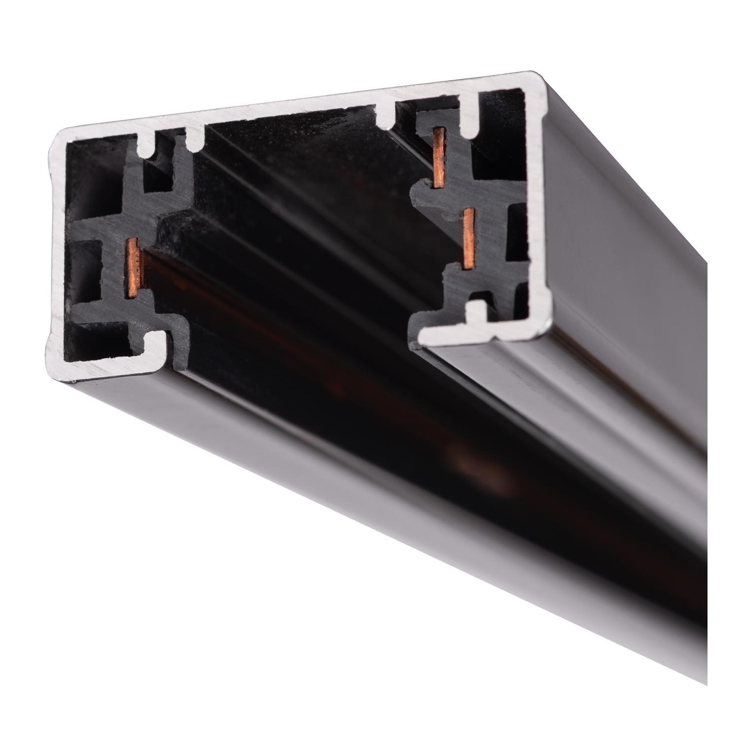 TRACK Surface-mounted rail - 1-phase Rail system / Track lighting - 1 metre- Black (Extension)