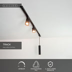 TRACK Surface-mounted rail - 1-phase Rail system / Track lighting - 1 metre- Black (Extension)
