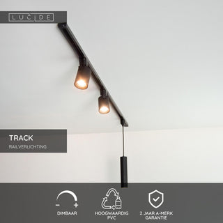 TRACK Startvoeding - 1-fase Railsysteem / Railverlichting - Enkel/Dubbel - Zwart (Uitbreiding)