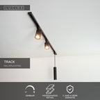TRACK Raccord en I - Système de rail monophasé / Éclairage sur rail - Noir (Extension)