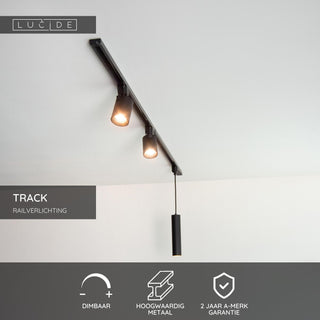 TRACK Raccord en I - Système de rail monophasé / Éclairage sur rail - Noir (Extension)