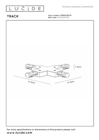 TRACK X-connector - 1-phase Rail system / Track lighting - White (Extension)