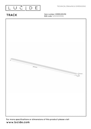 TRACK Afdekplaat/cover- 1-fase Railsysteem / Railverlichting - 2 meter - Zwart (Uitbreiding)