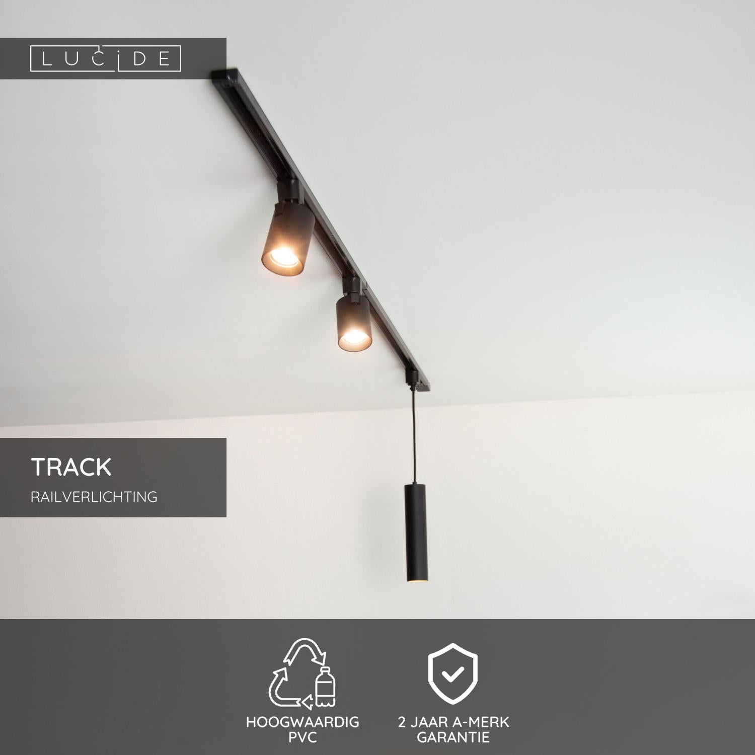 TRACK Eindkap - 1-fase Railsysteem / Railverlichting - Set van 2 - Zwart (Uitbreiding)