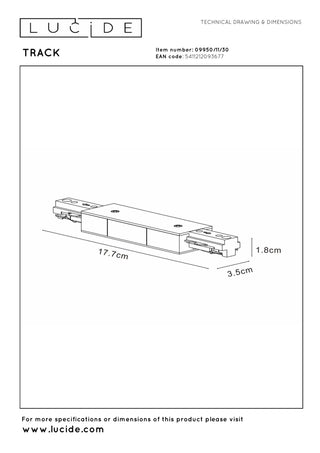 TRACK Power feed - 1-phase Rail system / Track lighting - Double - Black (Extension)