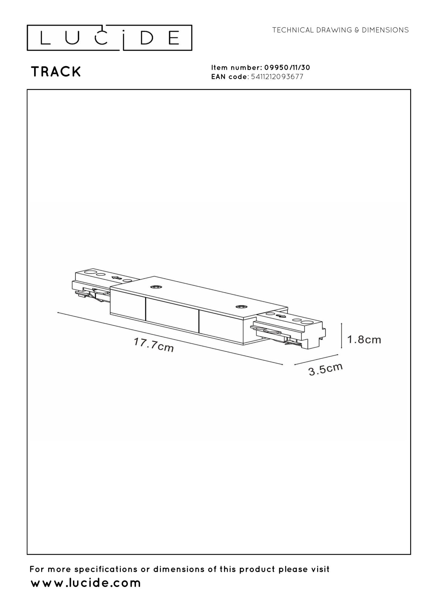 TRACK Power feed - 1-phase Rail system / Track lighting - Double - Black (Extension)