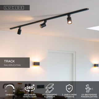 TRACK NIGEL Rail spot - 1-phase Rail system / Track lighting - 1xGU10 - Black (Extension)
