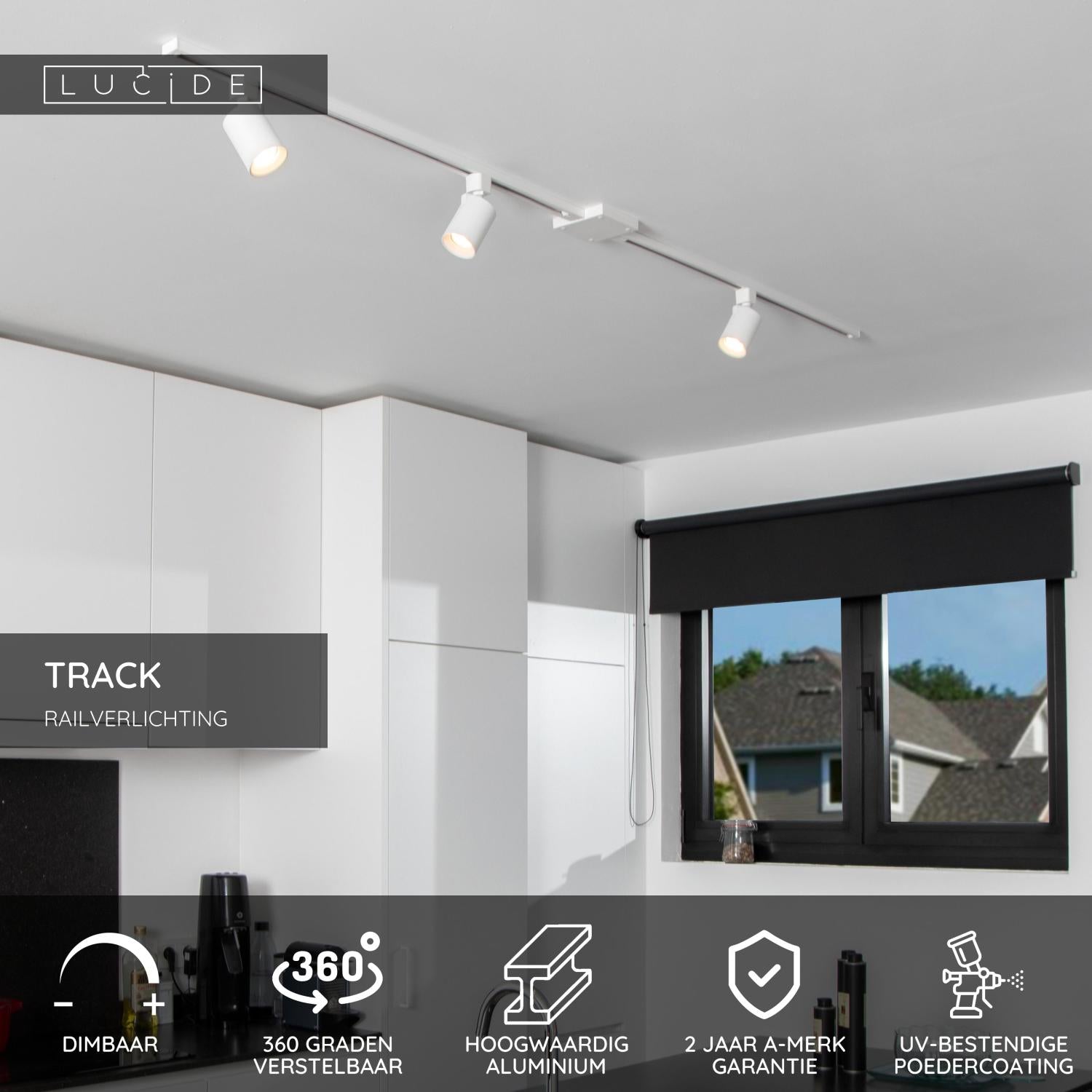 TRACK NIGEL Rail spot - 1-phase Rail system / Track lighting - 1xGU10 - White (Extension)