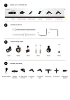 TRACK DORIAN Railspot - 1-fase Railsysteem / Railverlichting - 1xES111 - Zwart (Uitbreiding)
