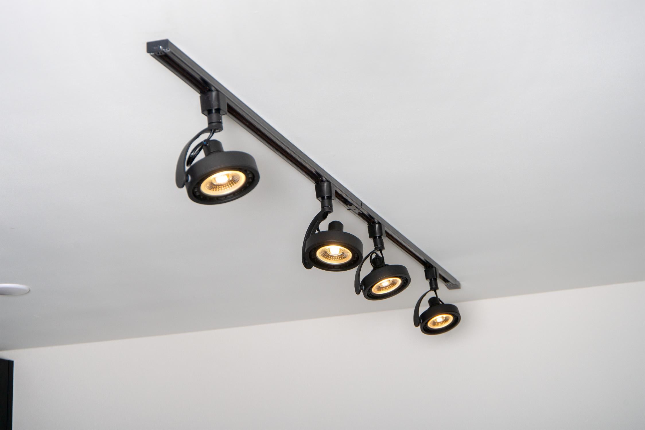 TRACK DORIAN Railspot - 1-fase Railsysteem / Railverlichting - 1xES111 - Zwart (Uitbreiding)
