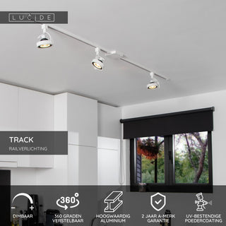 TRACK DORIAN Rail spot - 1-phase Rail system / Track lighting - 1xES111 - White (Extension)