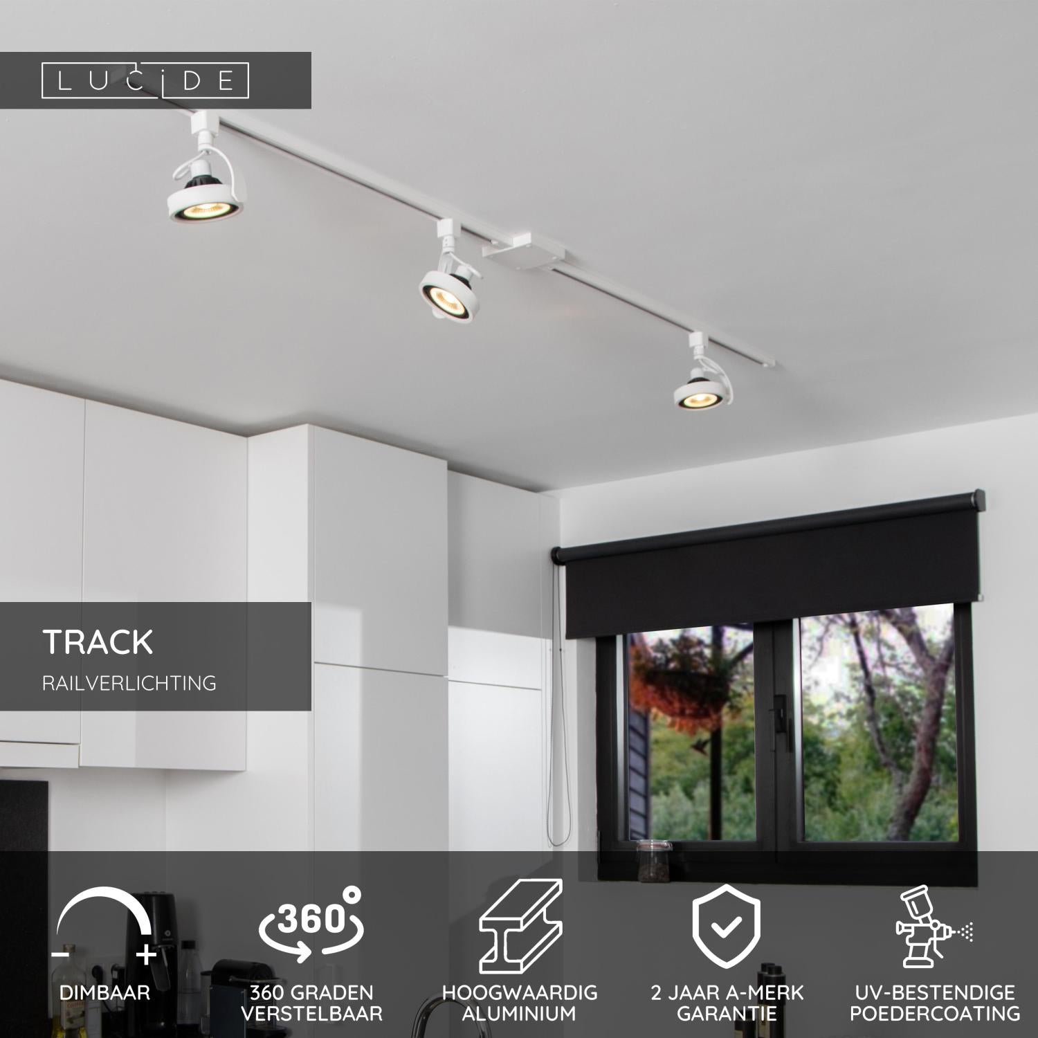 TRACK DORIAN Rail spot - 1-phase Rail system / Track lighting - 1xES111 - White (Extension)