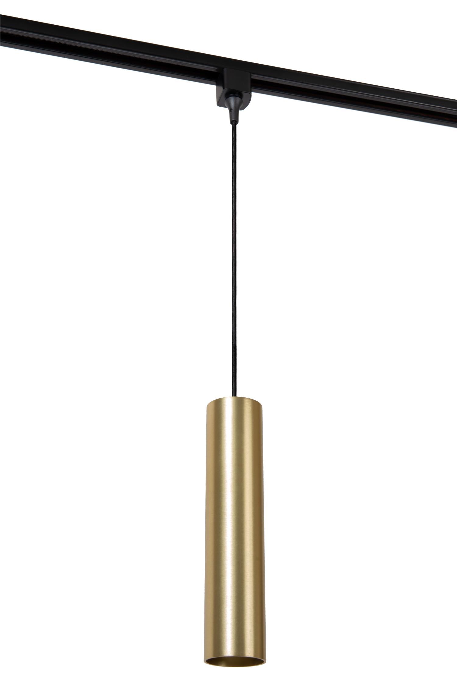 TRACK FLORIS Pendant light - 1-phase Rail system / Track lighting - 1xGU10 - Matt Gold / Brass (Extension)