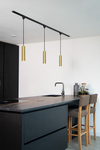 TRACK FLORIS Pendant light - 1-phase Rail system / Track lighting - 1xGU10 - Matt Gold / Brass (Extension)