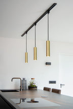 TRACK FLORIS Pendant light - 1-phase Rail system / Track lighting - 1xGU10 - Matt Gold / Brass (Extension)