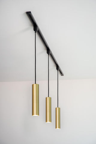 TRACK FLORIS Pendant light - 1-phase Rail system / Track lighting - 1xGU10 - Matt Gold / Brass (Extension)