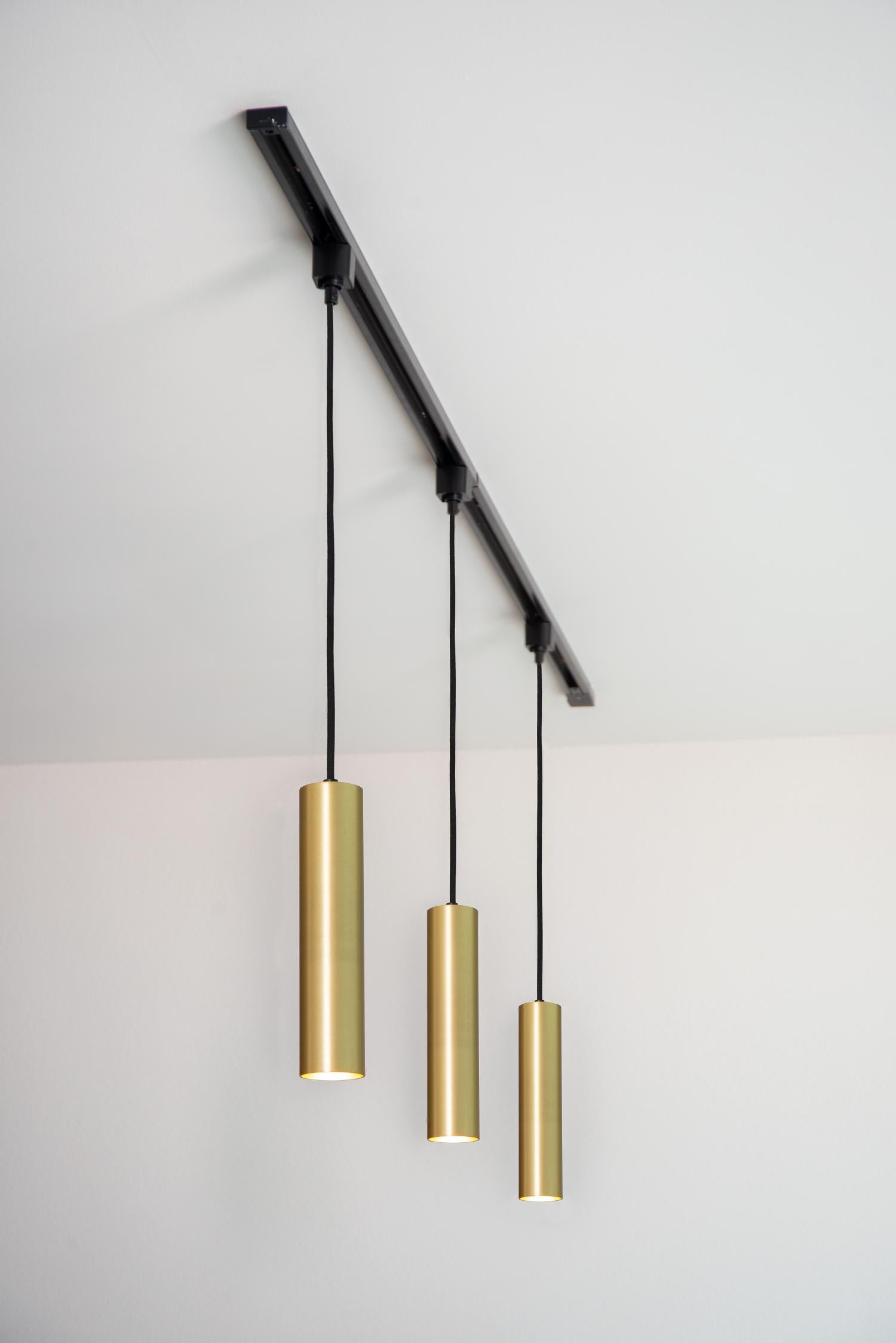 TRACK FLORIS Pendant light - 1-phase Rail system / Track lighting - 1xGU10 - Matt Gold / Brass (Extension)