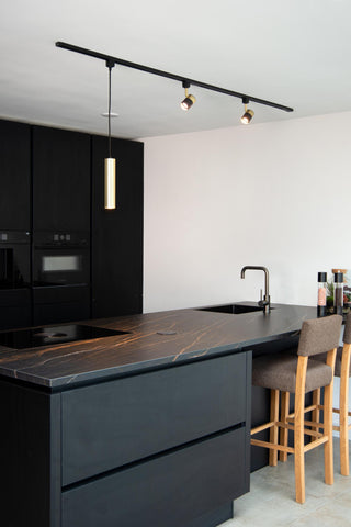 TRACK FLORIS Pendant light - 1-phase Rail system / Track lighting - 1xGU10 - Matt Gold / Brass (Extension)