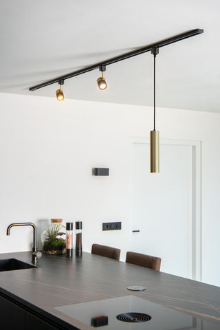 TRACK FLORIS Pendant light - 1-phase Rail system / Track lighting - 1xGU10 - Matt Gold / Brass (Extension)