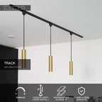 TRACK FLORIS Pendant light - 1-phase Rail system / Track lighting - 1xGU10 - Matt Gold / Brass (Extension)