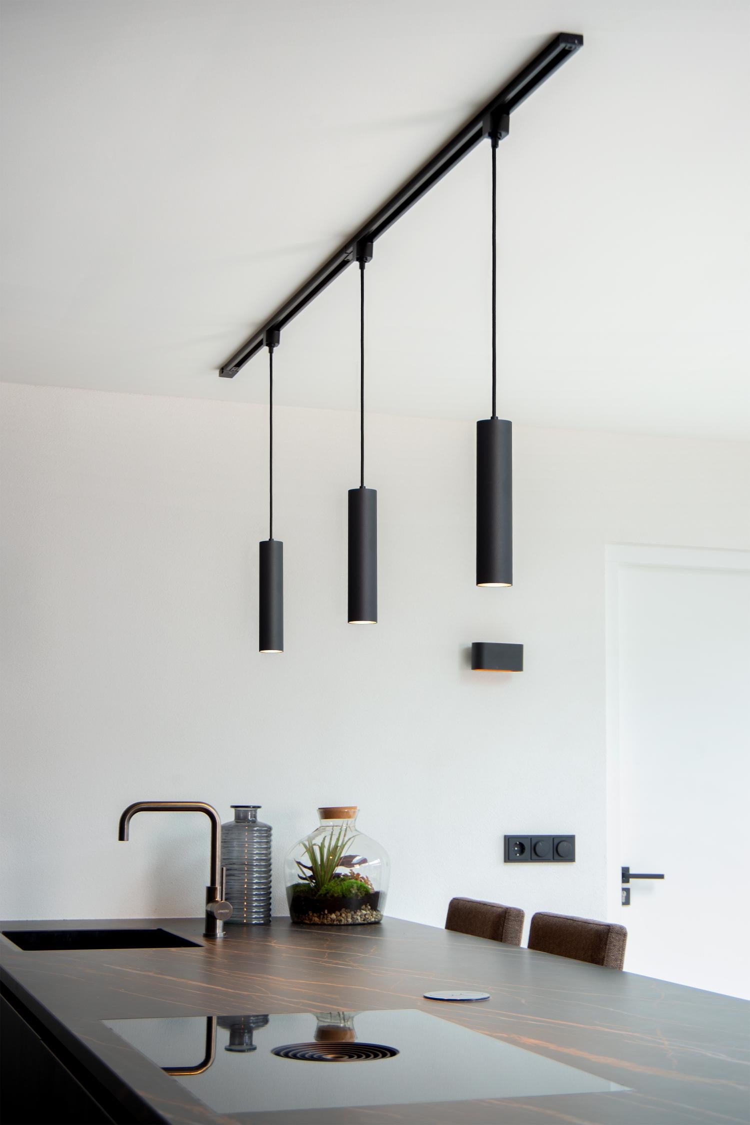 TRACK FLORIS Pendant light - 1-phase Rail system / Track lighting - 1xGU10 - Black (Extension)