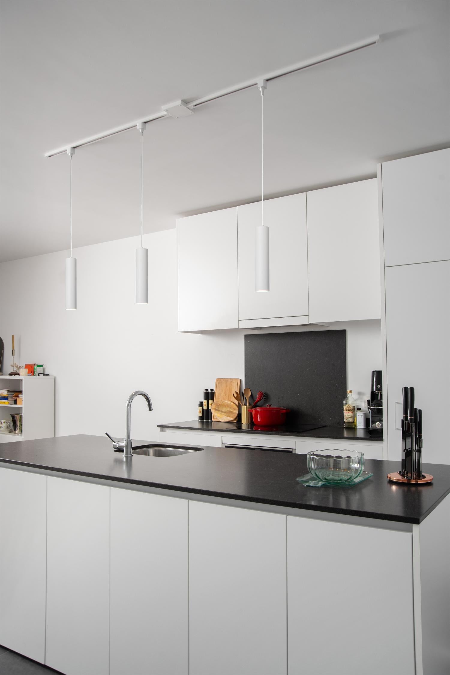 TRACK FLORIS Hanglamp - 1-fase Railsysteem / Railverlichting - 1xGU10 - Wit (Uitbreiding)