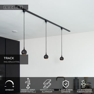 TRACK FAVORI Pendant light - 1-phase Rail system / Track lighting - 1xGU10 - Black (Extension)
