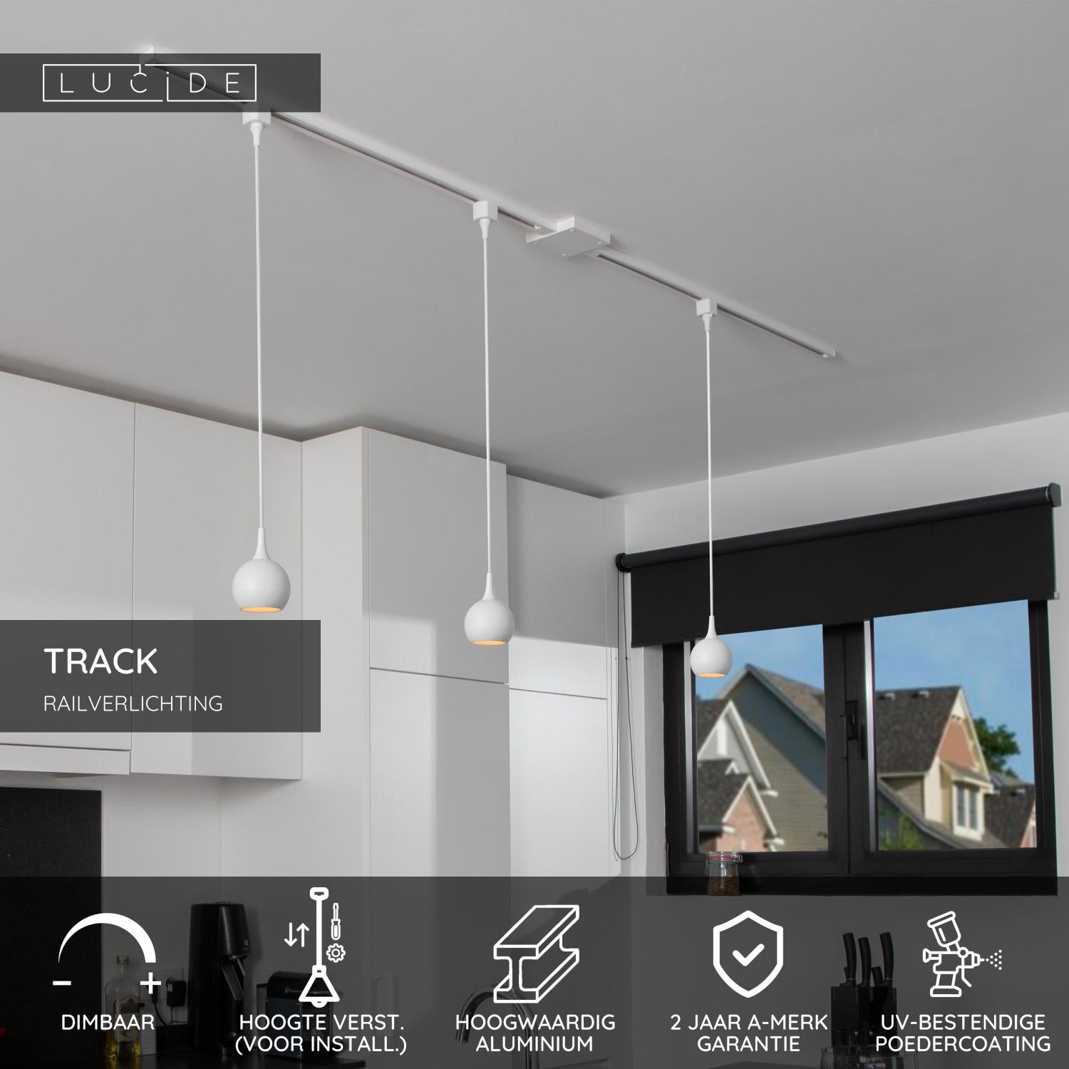 TRACK FAVORI Pendant light - 1-phase Rail system / Track lighting - 1xGU10 - White (Extension)