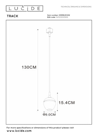 TRACK PRESTON Hanglamp - 1-fase Railsysteem / Railverlichting - 1xGU10 - Mat Goud / Messing (Uitbreiding)