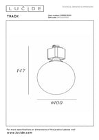 TRACK TYCHO- Rail spot - 1-phase Rail system / Track lighting - 1xG9 - Opal (Extension)