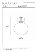 TRACK TYCHO- Rail spot - 1-phase Rail system / Track lighting - 1xG9 - Smoke (Extension)