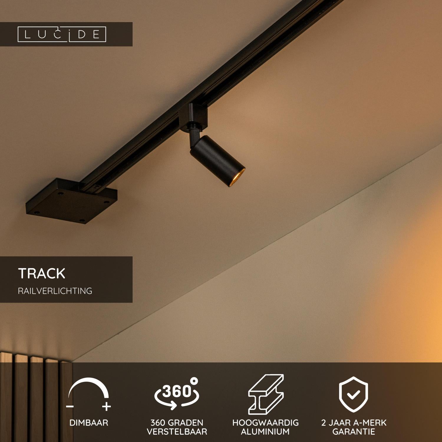 TRACK RITMO Rail spot - 1-phase Rail system / Track lighting - 1xGU10-MR11 - Black (Extension)