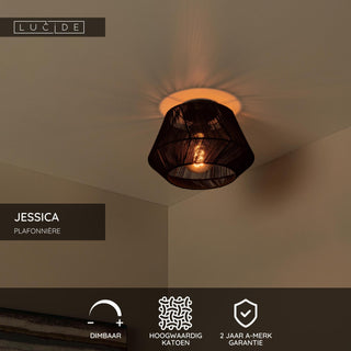 JESSICA - Plafonnier - Ø 30 cm - 1xE27 - Noir