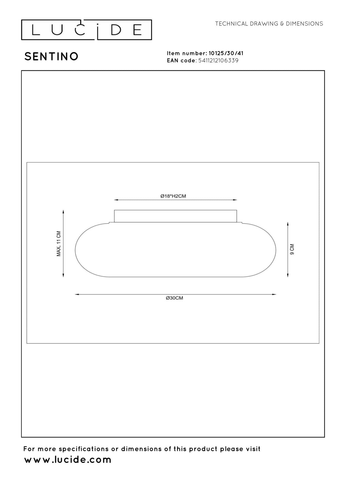 Lucide - SENTINO - Ceiling light - Ø 30 cm - 3xG9 - Taupe - IP20