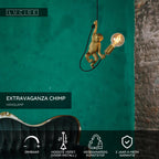 EXTRAVAGANZA CHIMP - Hanglamp - Ø 17,6 cm - 1xE27 - Zwart