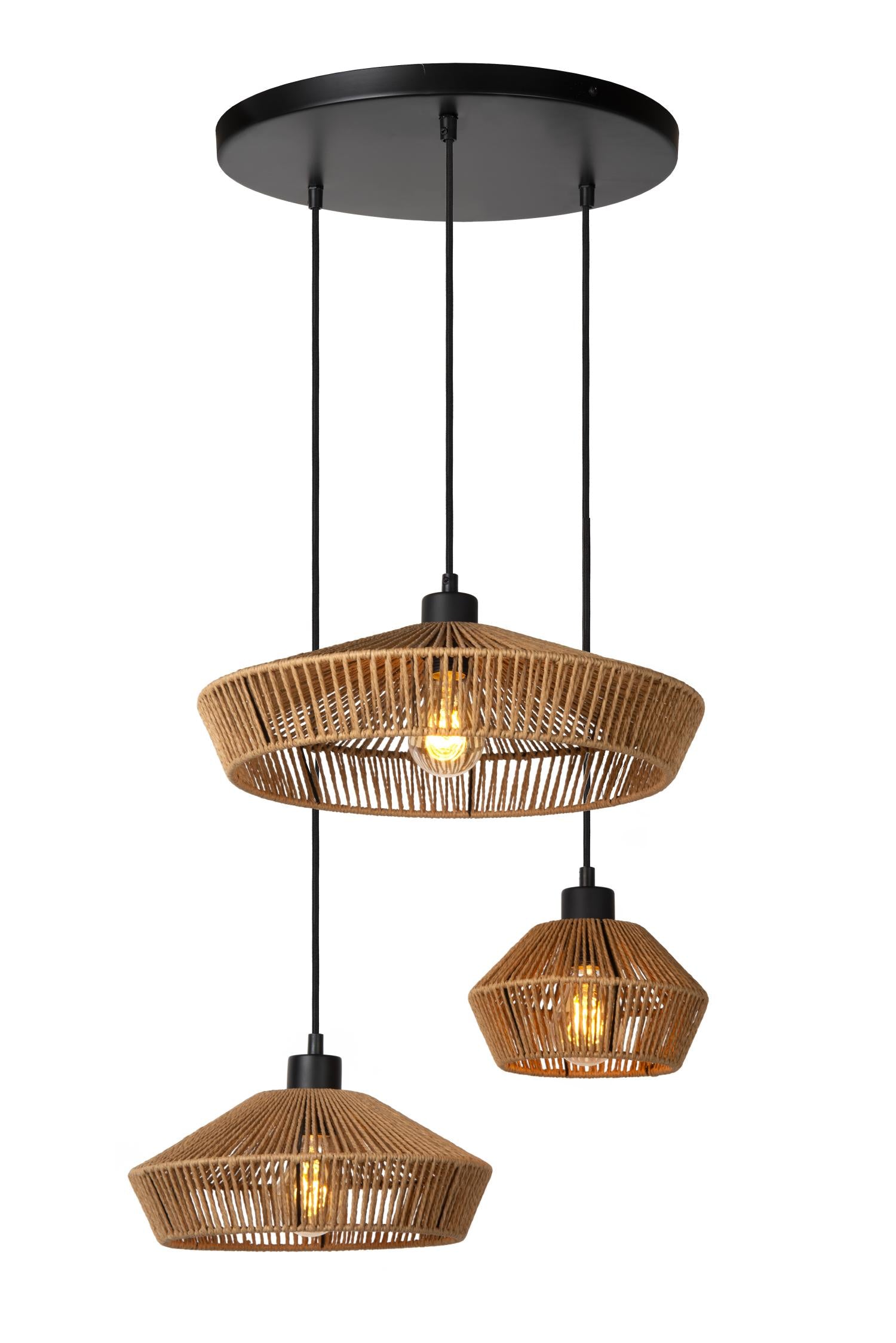 YUNKAI - Hanglamp - Ø 60 cm - 3xE27 - Naturel