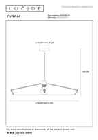 YUNKAI - Suspension - Ø 70 cm - 1xE27 - Naturel