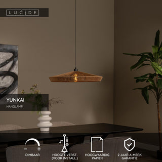 YUNKAI - Suspension - Ø 70 cm - 1xE27 - Naturel