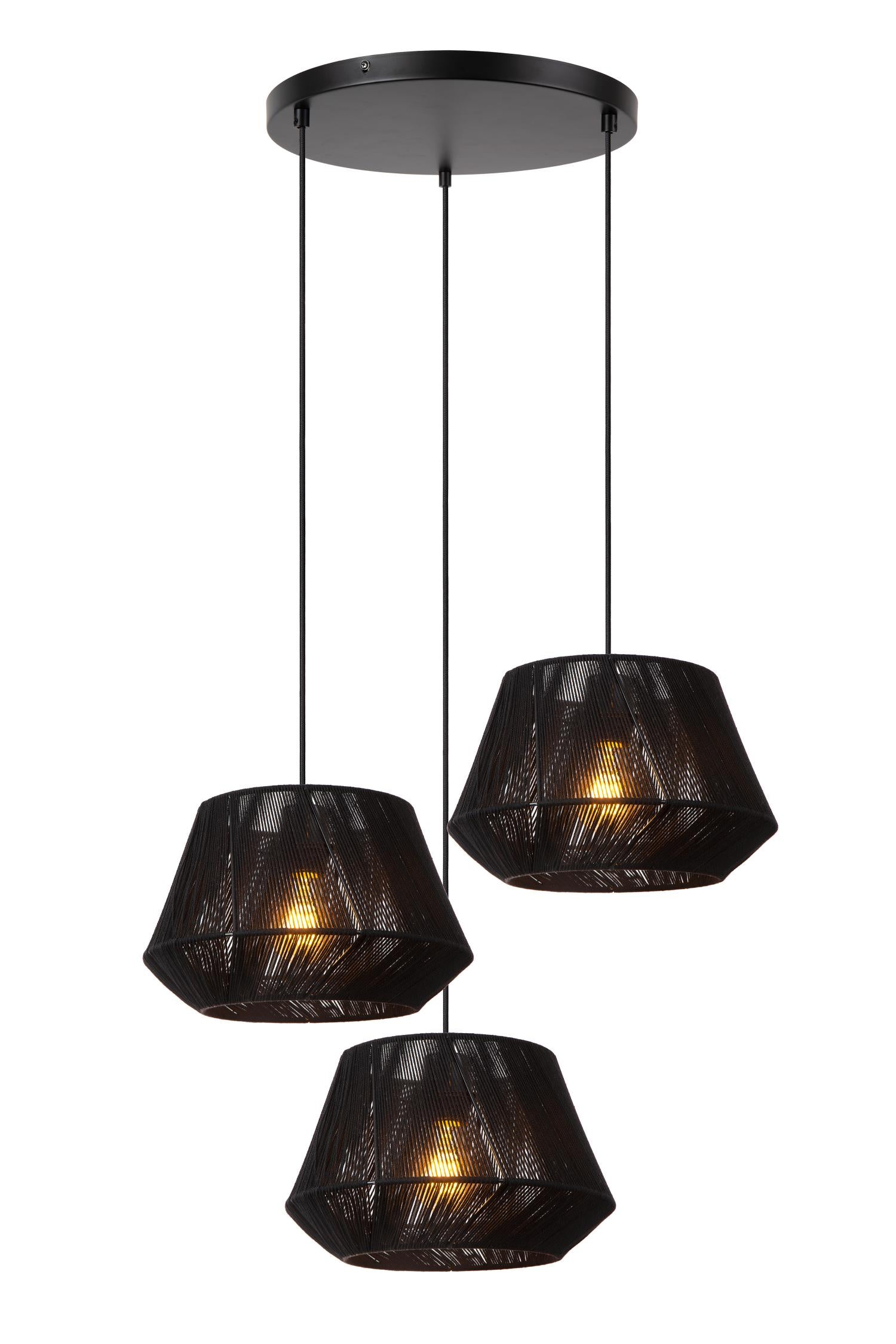JESSICA - Suspension - Ø 35,5 cm - 3xE27 - Noir