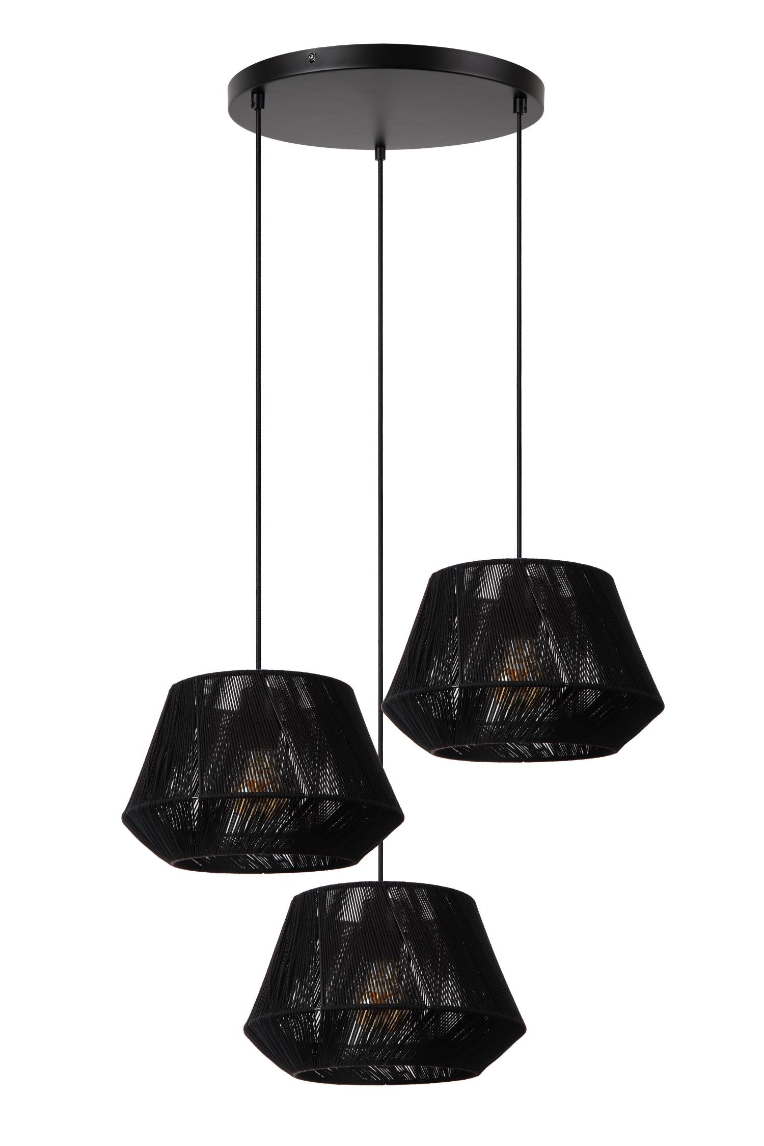 JESSICA - Suspension - Ø 35,5 cm - 3xE27 - Noir