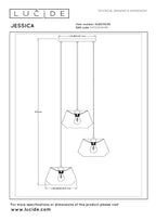 JESSICA - Suspension - Ø 35,5 cm - 3xE27 - Noir