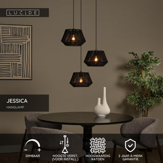JESSICA - Suspension - Ø 35,5 cm - 3xE27 - Noir