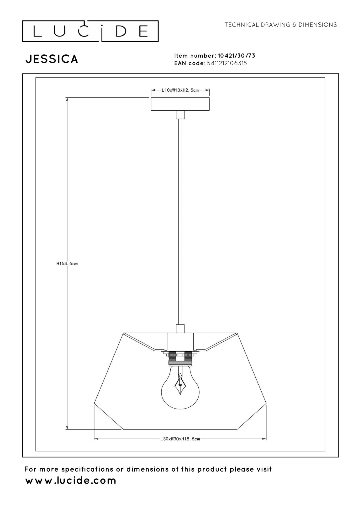 JESSICA - Pendant light - Ø 30 cm - 1xE27 - Terracotta