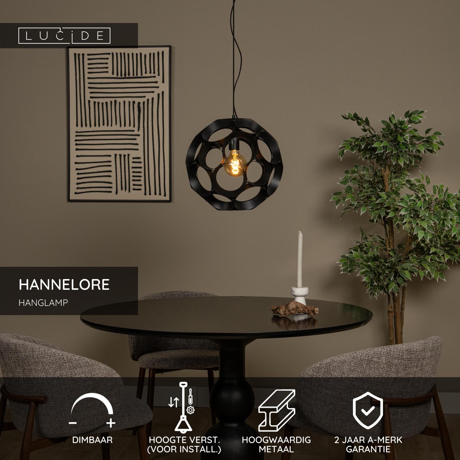 HANNELORE - Suspension - Ø 40 cm - 1xE27 - Noir