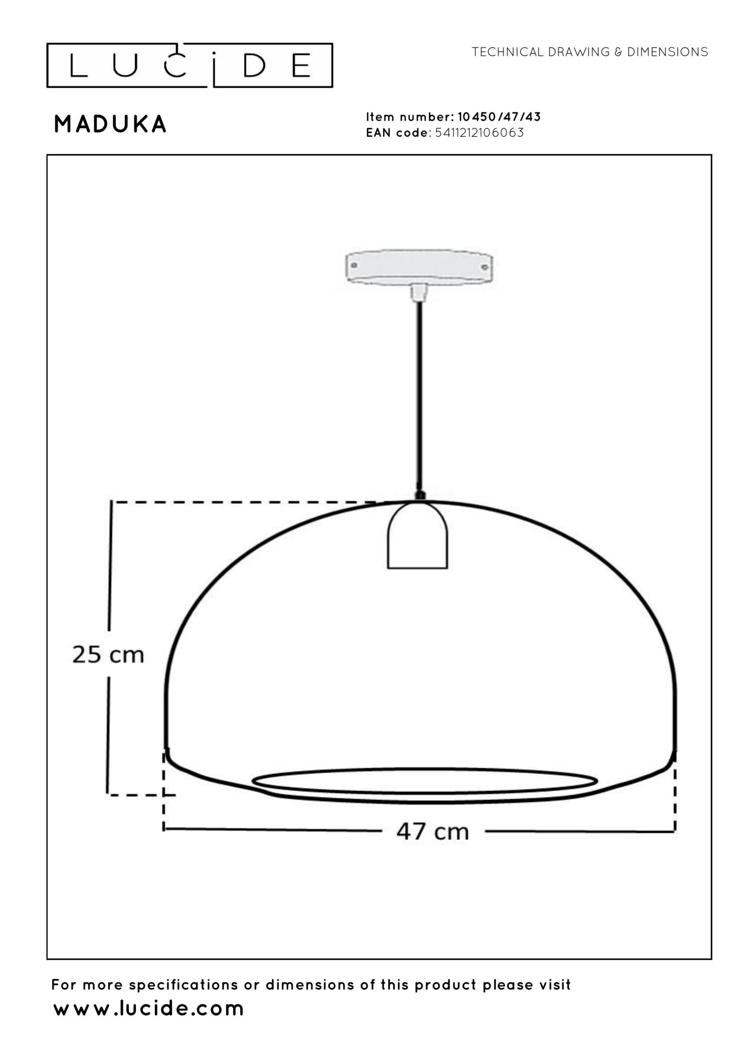 MADUKA - Suspension - 1xE27 - Marron