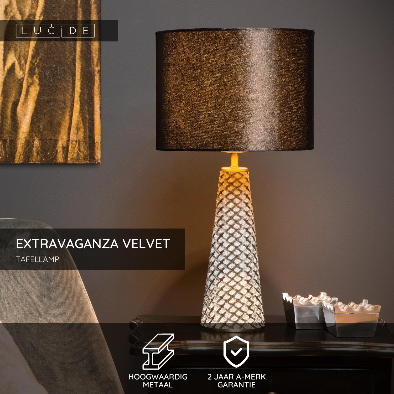 EXTRAVAGANZA VELVET - Table lamp - Ø 25 cm - 1xE27 - Black